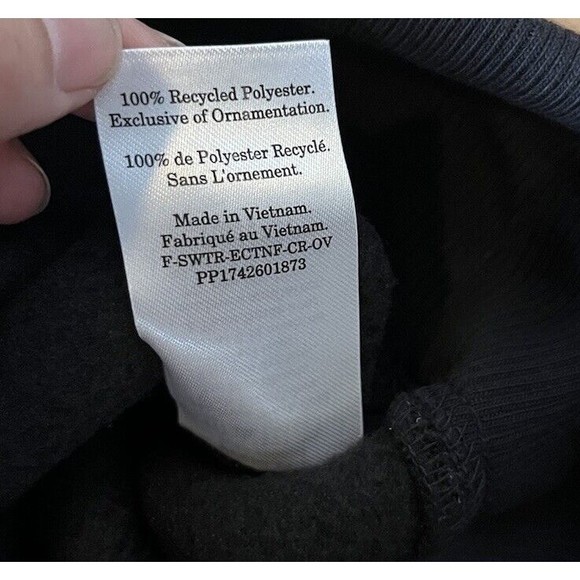 NWT Everlane Black Renew Fleece Oversized Crew Sweater Size Medium - Picture 11 of 13